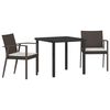 vidaXL Garten Essgruppe 3 stk. Braun und Schwarz PE-Rattan