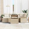 vidaXL Gartensofa-set mit Kissen 7 pcs Beige Poly-Rattan