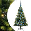 vidaXL K&uuml;nstlicher geflammter Weihnachtsbaum 150 LEDs Gr&uuml;n 120 cm