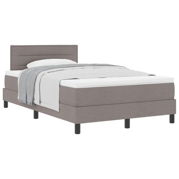 vidaXL Boxspringbett mit Matratze Taupe 120 x 190 cm Stoff