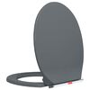 vidaXL Toilettensitz mit Absenkautomatik Quick-Release Grau Oval