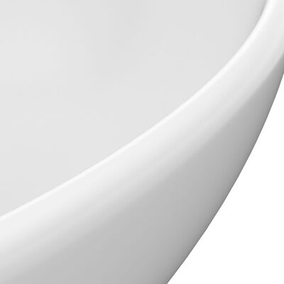 vidaXL Luxuriöses Ovales Waschbecken Matt Weiß 40x33 cm Keramik