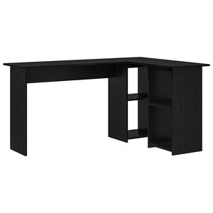 vidaXL Schreibtisch Schwarz Eichen-Optik 142 x 102 x 73 cm
