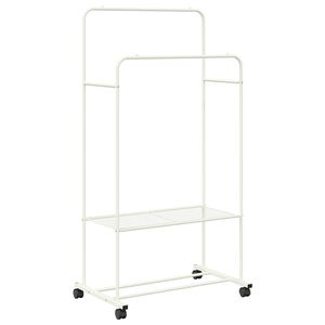 vidaXL Kleiderst&auml;nder mit Regal Mit Rad Wei&szlig; 80 x 53 x 156 cm