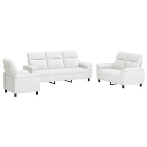 vidaXL Sofa-Set 3 pcs Wei&szlig; Stoff