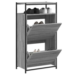 vidaXL Schuhschrank Grau Sonoma 60x34x112 cm Holzwerkstoff