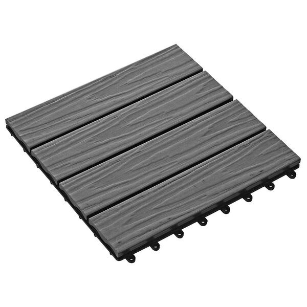 vidaXL Terrassenfliese 3D-Design 11 pcs Grau 30 x 30 cm WPC