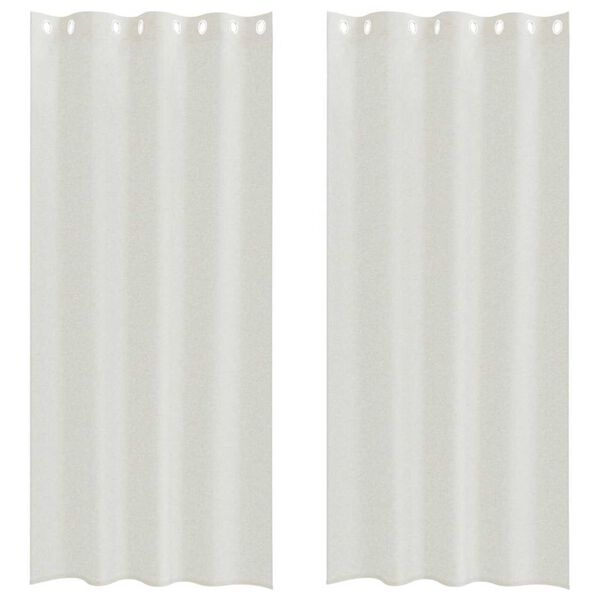 vidaXL Voile-Vorhang mit Vorhängen 2 pcs Creme 260 x 140 cm Polyester