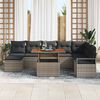 vidaXL Garten-Sofa-Set mit Kissen 9 pcs Grau und Braun