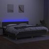vidaXL Boxspringbett mit Matratze & LED Dunkelgrau 200x200 cm Stoff