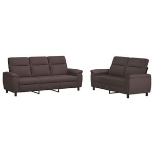 vidaXL Sofa-Set 2 pcs Dunkelbraun Stoff