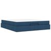 vidaXL Bettgestell mit Matratze mit Matratze 2 pcs Blau Stoff
