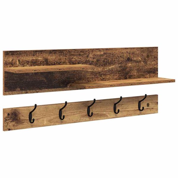 vidaXL Wandmontierter nachttisch Altholz 90 x 15 x 36 cm Holzwerkstoff