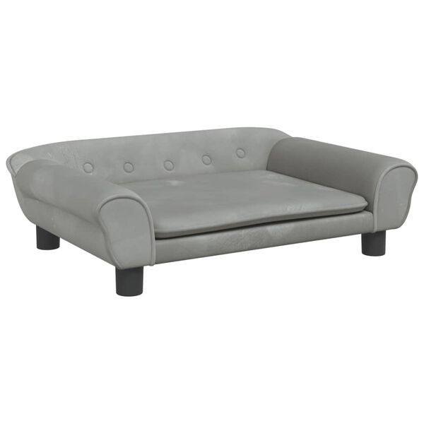 vidaXL Kindersofa Hellgrau 70x45x26 cm Samt