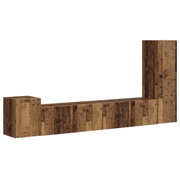 vidaXL TV-Schrankset Wandmontiert 3 pcs Altholz Holzwerkstoff