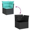 vidaXL 8-tlg. Garten-Sofagarnitur mit Kissen Schwarz Poly Rattan