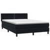 vidaXL Boxspringbett mit Matratze Schwarz 140x210 cm Samt