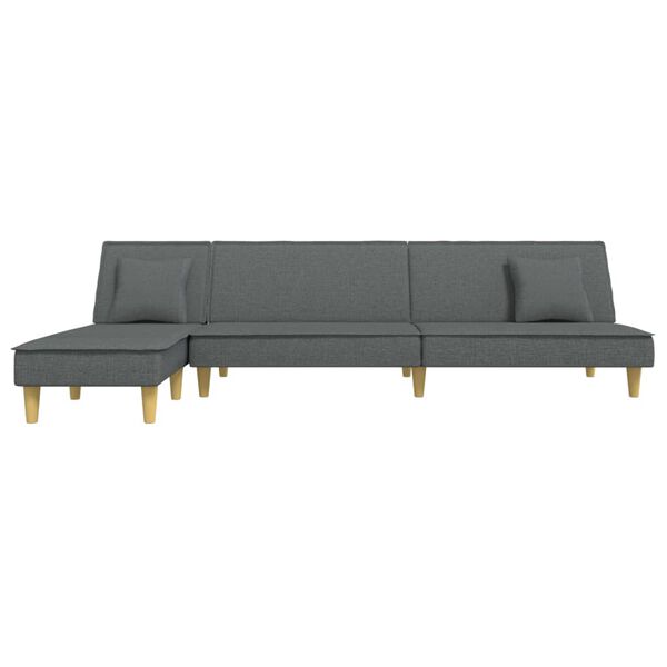 vidaXL Schlafsofa in L-Form Dunkelgrau 255x140x70 cm Stoff