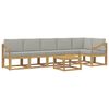 vidaXL Outdoor-Sofagarnitur mit Kissen 7 pcs Wei&szlig; und Hellgrau