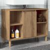 vidaXL Badschrank Braun Artisan-Eiche 80x33x60 cm Holzwerkstoff