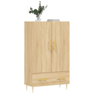 VidaXL Credenza Alta Rovere Sonoma 69,5x31x115 Cm, In Legno Multistrato E Metallo, Con Ante E Ripiani, Mobile Contenitore - 5