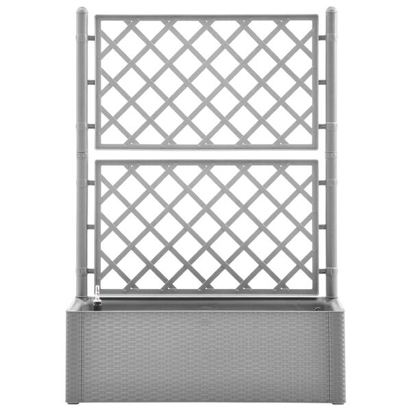 vidaXL Garten-Hochbeet mit Spalier und Selbstbewässerungssystem Grau