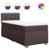 vidaXL Boxspringbett mit Matratze Dunkelbraun 90x200 cm Stoff
