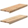 vidaXL Treppenstufen 2 Stk. Unbehandelt 80x30x2 cm Massivholz Eiche