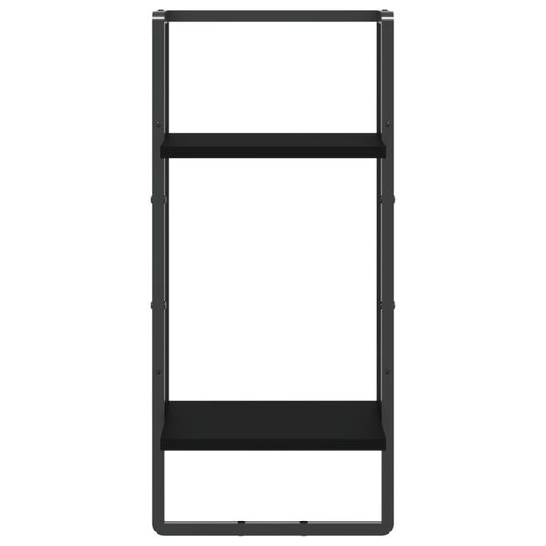 vidaXL Wandregal mit Stange Schwarz 30x25x65 cm