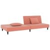 vidaXL Schlafsofa 2-Sitzer mit 2 Kissen Rosa Samt