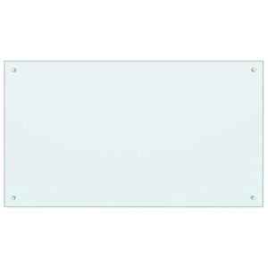vidaXL K&uuml;chenr&uuml;ckwand Wei&szlig; 100x60 cm Hartglas