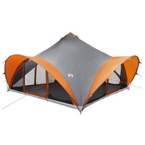 vidaXL Tipi Zelt 18.0 Personen Grau und Orange Polyester und Stahl