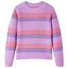 Kinderpullover mit Streifen Gestrickt Lila und Rosa 104