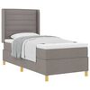 vidaXL Boxspringbett mit Matratze Taupe 100 x 200 cm Stoff