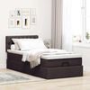 vidaXL Ottoman-Bett mit Matratze & LEDs Dunkelbraun 90x190 cm Stoff