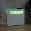 vidaXL Sideboard mit LED-Leuchten Wei&szlig; 80x35x75 cm