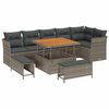 vidaXL Gartensofa-set 9 stk. Grau Poly-Rattan