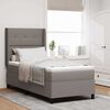 vidaXL Boxspringbett mit Matratze mit Kopfteil Taupe 90 x 200 cm Stoff