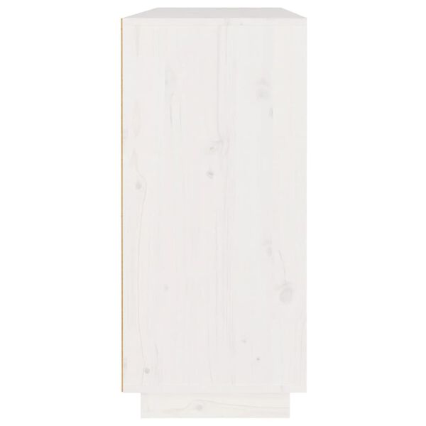 vidaXL Sideboard Wei&szlig; 110x34x75 cm Massivholz Kiefer