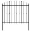 vidaXL Spie&szlig;zaun ASTEN 200 x 200 cm Pulverbeschichteter Stahl Schwarz