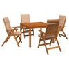 vidaXL 5-teiliges Garten-Esszimmer-Set Natur Massivholz Akazie