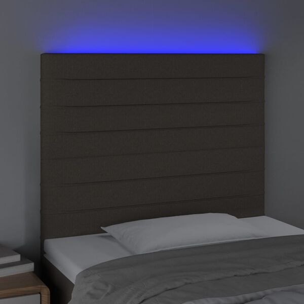 vidaXL LED Kopfteil Taupe 80x5x118/128 cm Stoff