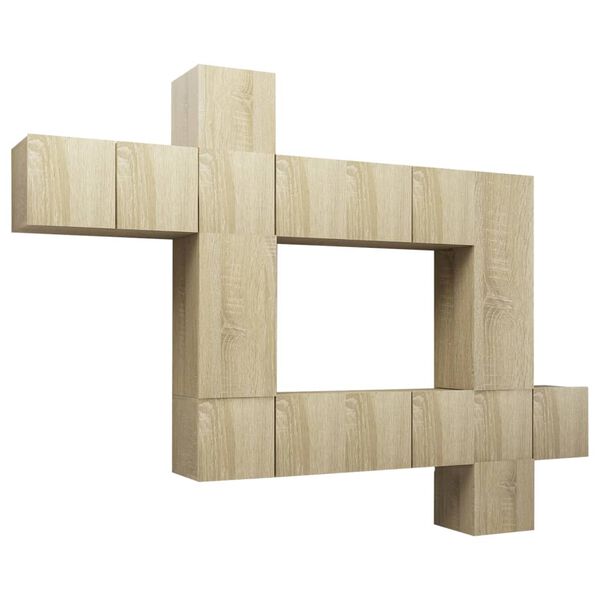 vidaXL 10-tlg. TV-Schrank-Set Sonoma-Eiche Holzwerkstoff