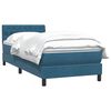 vidaXL Boxspringbett mit Matratze Dunkelblau 90x210 cm Samt
