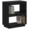 vidaXL Bücherregal Schwarz 60x35x71 cm Massivholz Kiefer