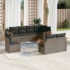 vidaXL 8-tlg. Garten-Sofagarnitur mit Kissen Grau Poly Rattan