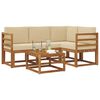 vidaXL Outdoor-Sofagarnitur mit Kissen 5 pcs Natur und Beige