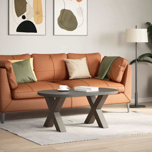 vidaXL Couchtischbeine X-Form 2 Stk. Naturstahl 60x(42-43) cm Stahl
