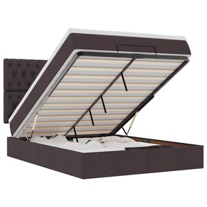 vidaXL Ottoman-Bett mit Matratze Dunkelbraun 140x200 cm Stoff