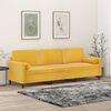 vidaXL 3-Sitzer-Sofa mit Kissen Hellgelb 210 cm Samt